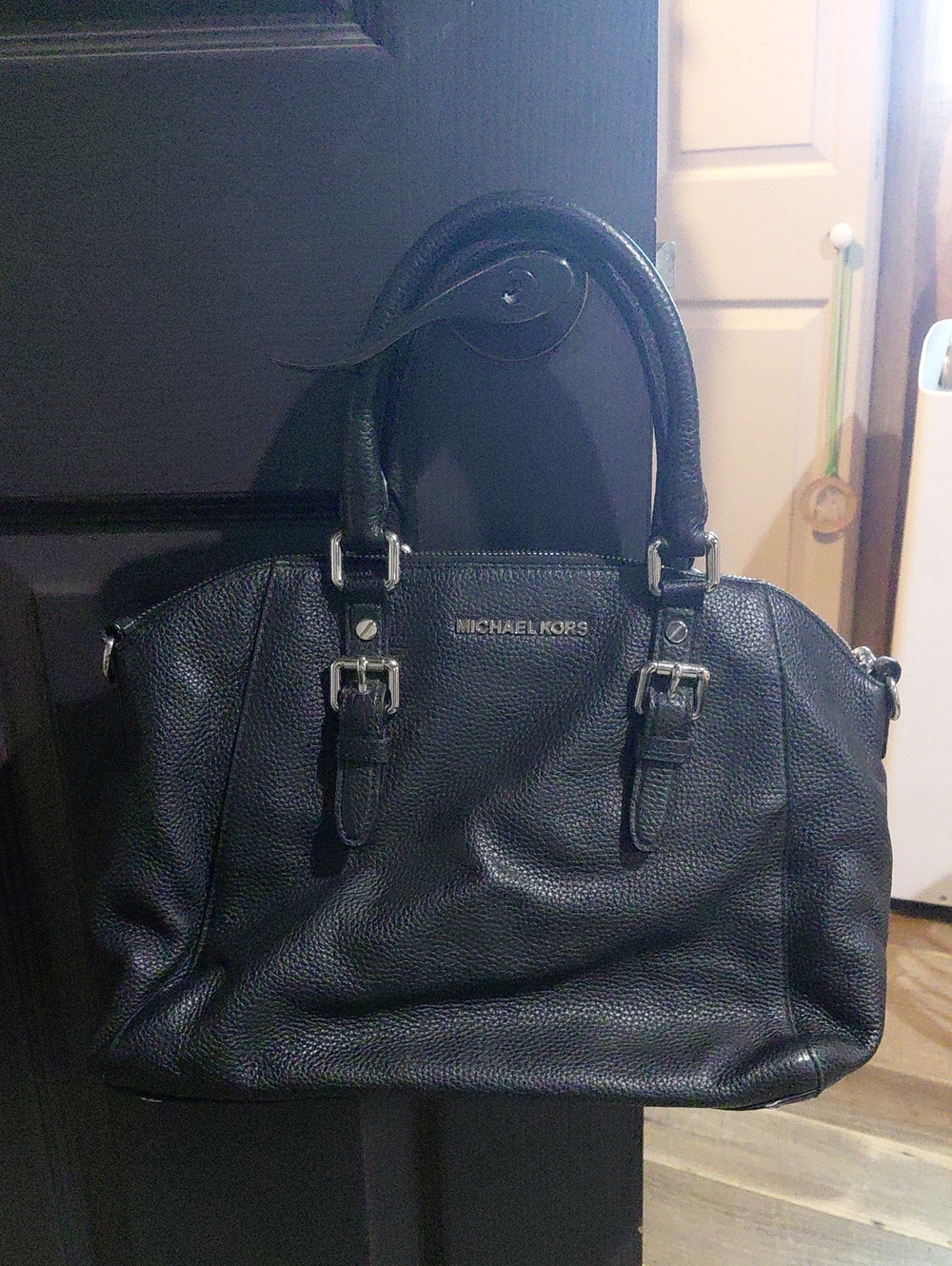 Michael Kors Black Pebbled Leather Satchel